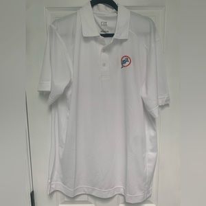 Dolphins white polo shirt, dry fit.